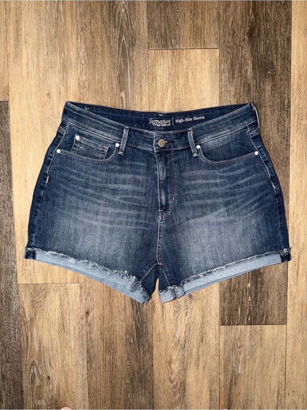 Signature by Levi Strauss & Co. Women’s Dark Wash High-Rise Denim Shorts